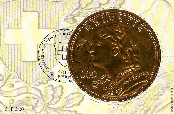 Primo francobollo d'oro svizzero